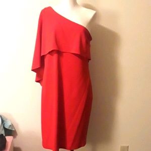 Holiday Red One Shoulder Dress